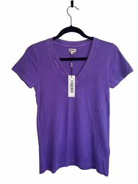 NWT— L'AGENCE Purple V-Neck Short Sleeve Women's Tee| Size S|P